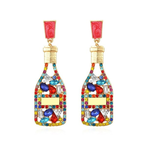 Wholesale alloy creative color diamond wine bottle Earrings JDC-ES-MY127 Earrings JoyasDeChina Wholesale Jewelry JoyasDeChina Joyas De China