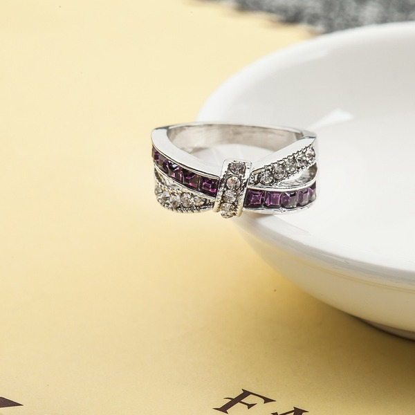 Bulk Jewelry Wholesale alloy cross diamond bow rings JDC-RS-MH028 Wholesale factory from China YIWU China