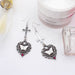 Wholesale alloy cross heart shape ancient silver drip oil white butterfly gemstone earrings JDC-ES-YYFF001 Earrings 燕羽飞飞 Wholesale Jewelry JoyasDeChina Joyas De China