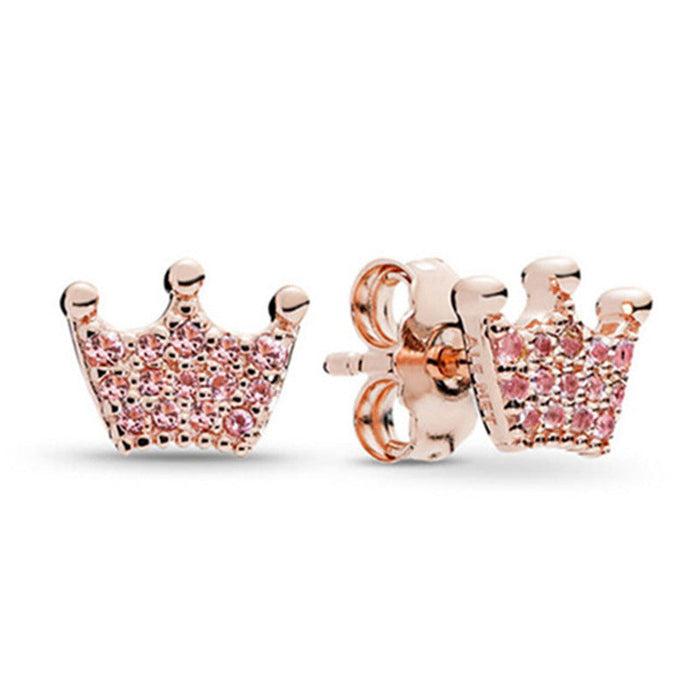 Wholesale alloy crown Earrings JDC-ES-xingl003 Earrings 星鸾 Rose Gold Wholesale Jewelry JoyasDeChina Joyas De China