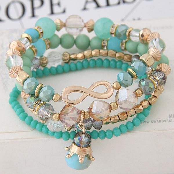 Bulk Jewelry Wholesale alloy crystal 8-shaped crown water drop Beaded Multi Bracelet JDC-BT-XINY059 Wholesale factory from China YIWU China