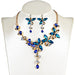 Wholesale alloy crystal color earrings necklaces set JDC-NE-GSGL022 Necklaces 谷力 blue set Wholesale Jewelry JoyasDeChina Joyas De China