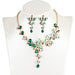 Wholesale alloy crystal color earrings necklaces set JDC-NE-GSGL022 Necklaces 谷力 green set Wholesale Jewelry JoyasDeChina Joyas De China
