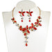 Wholesale alloy crystal color earrings necklaces set JDC-NE-GSGL022 Necklaces 谷力 red set Wholesale Jewelry JoyasDeChina Joyas De China