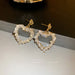 Wholesale alloy Crystal Love Earrings JDC-ES-BY-047 Earrings 宝钰 Golden Wholesale Jewelry JoyasDeChina Joyas De China