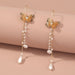 Wholesale Alloy crystal Tassel Earrings Earrings JDC-ES-NM018 Earrings 诺铭 Wholesale Jewelry JoyasDeChina Joyas De China