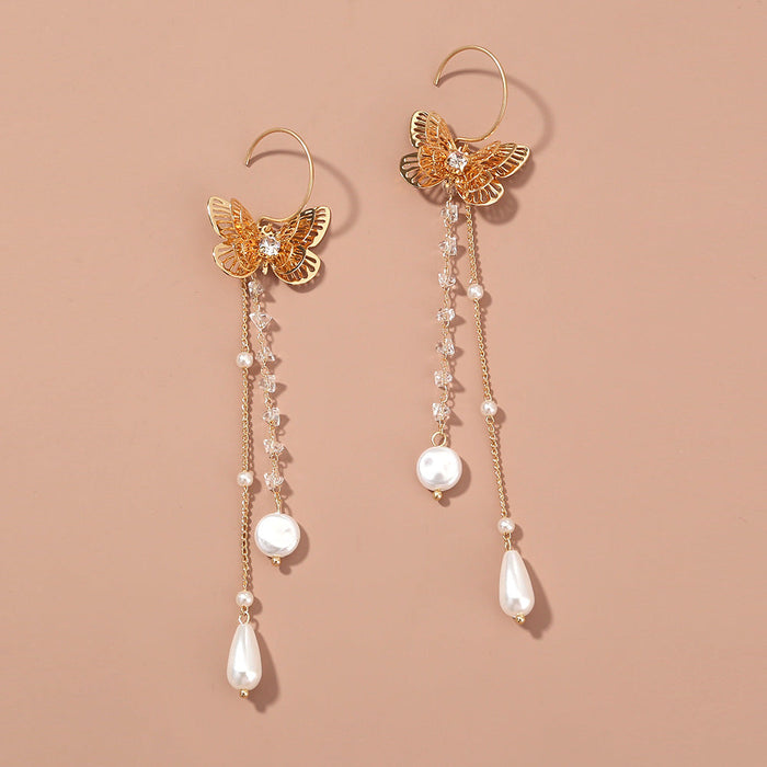 Wholesale Alloy crystal Tassel Earrings Earrings JDC-ES-NM018 Earrings 诺铭 Alloy Wholesale Jewelry JoyasDeChina Joyas De China