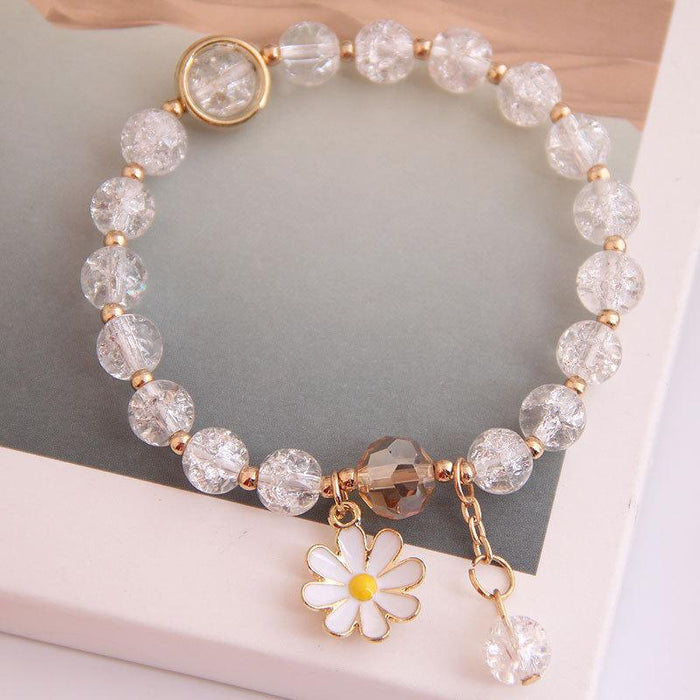 Bulk Jewelry Wholesale alloy Daisy crystal beads bracelet JDC-BT-wy058 Wholesale factory from China YIWU China