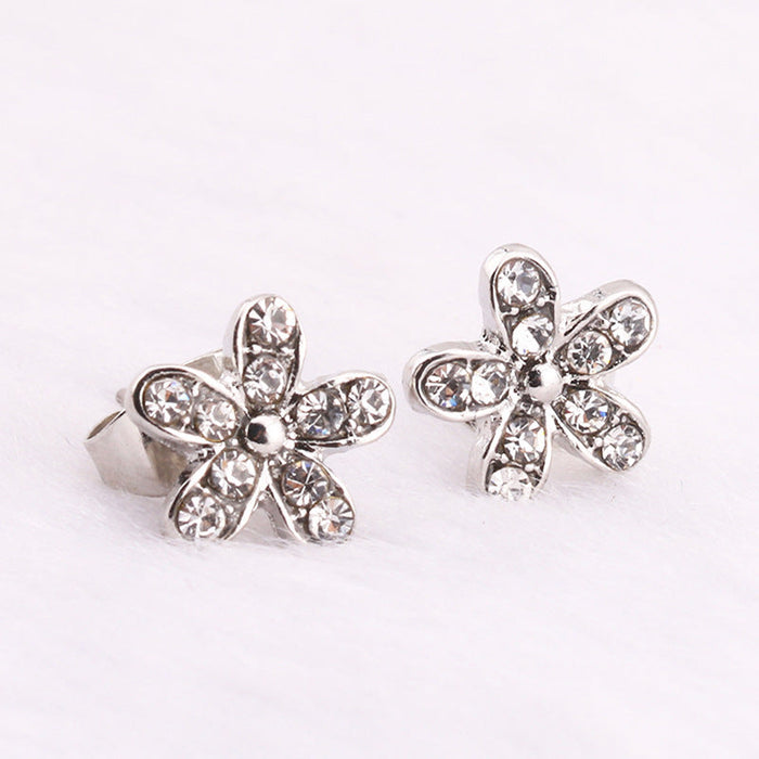 Wholesale alloy Daisy Earrings JDC-ES-XingL002 Earrings 星鸾 silver Wholesale Jewelry JoyasDeChina Joyas De China
