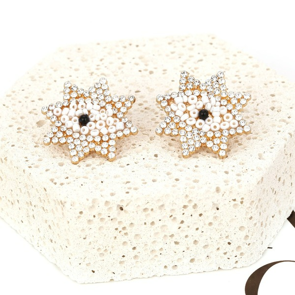 Wholesale alloy devil's eye rice Bead Earrings JDC-ES-MY133 Earrings JoyasDeChina Wholesale Jewelry JoyasDeChina Joyas De China