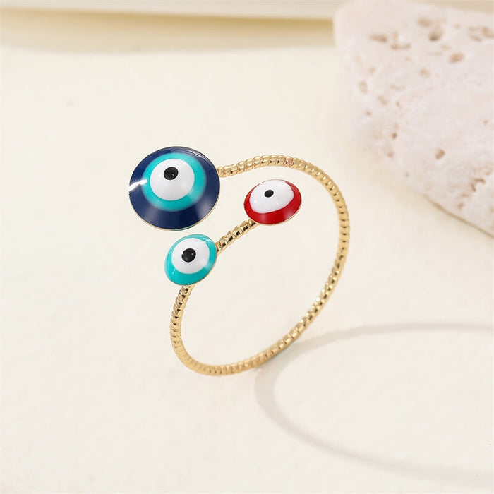 Wholesale Alloy Devil's Eye Ring MOQ≥6 JDC-RS-Juej002 Rings 觉际 color adjustable Wholesale Jewelry JoyasDeChina Joyas De China