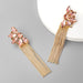 Wholesale alloy diamond and flower long tassel earrings JDC-ES-JL028 Earrings JoyasDeChina pink Wholesale Jewelry JoyasDeChina Joyas De China