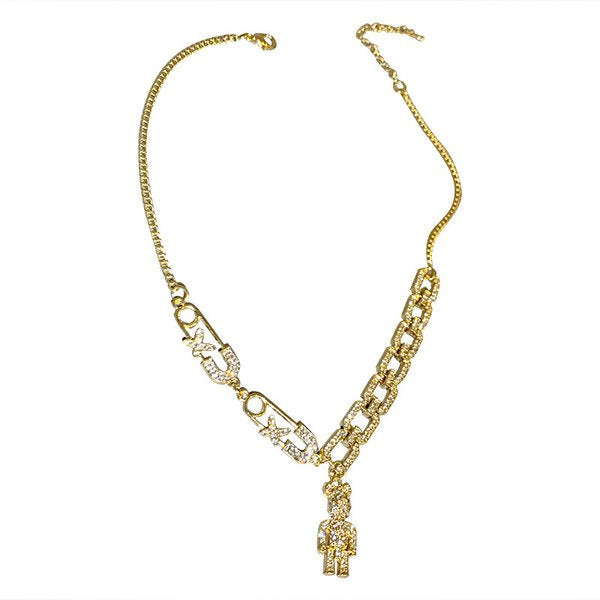 Wholesale alloy diamond Bear Necklace JDC-NE-BY069 NECKLACE 宝钰 Wholesale Jewelry JoyasDeChina Joyas De China