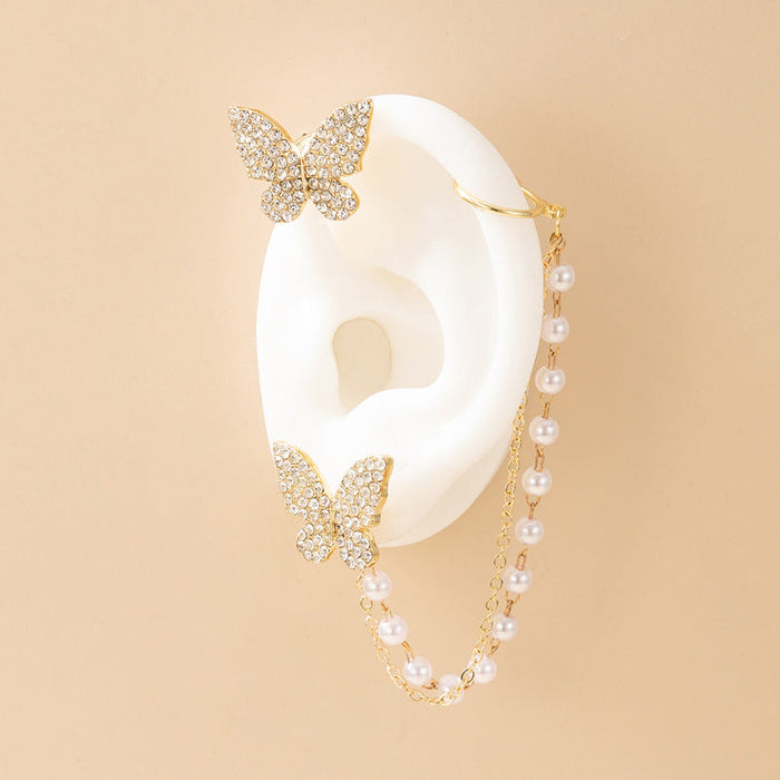 Wholesale alloy diamond butterfly earrings JDC-ES-C455 Earrings 咏歌 17431 Wholesale Jewelry JoyasDeChina Joyas De China