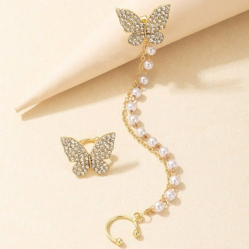 Wholesale alloy diamond butterfly earrings JDC-ES-C455 Earrings 咏歌 Wholesale Jewelry JoyasDeChina Joyas De China