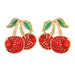 Wholesale alloy diamond Cherry Earrings JDC-ES-MY130 Earrings JoyasDeChina red Wholesale Jewelry JoyasDeChina Joyas De China