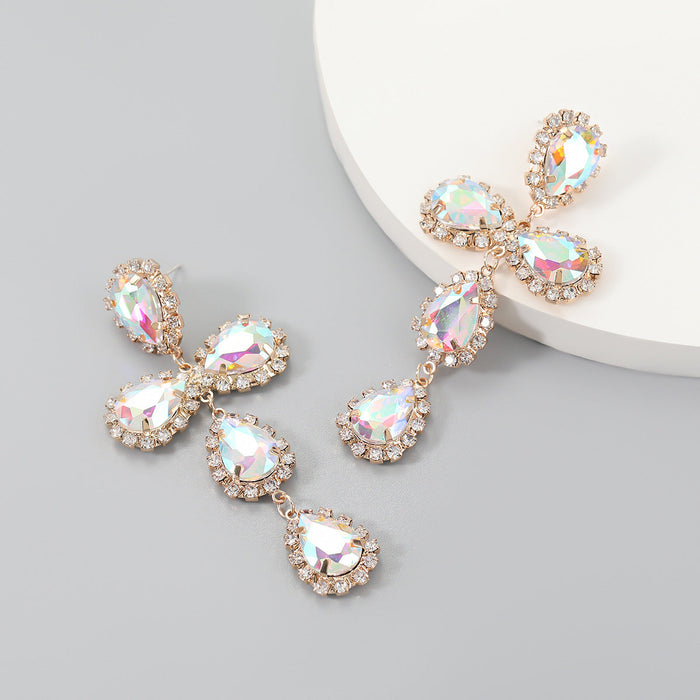 Wholesale alloy diamond cross earrings JDC-ES-JL013 Earrings JoyasDeChina AB color Wholesale Jewelry JoyasDeChina Joyas De China