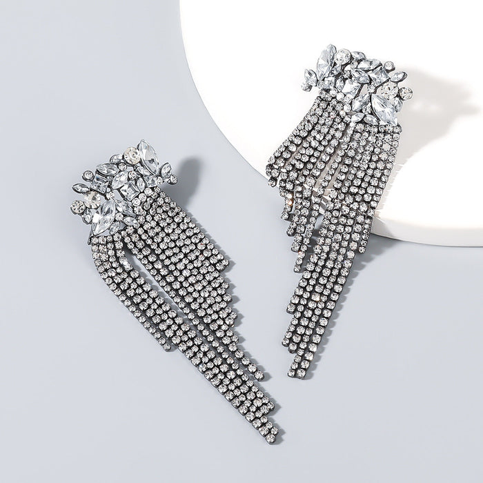 Wholesale alloy diamond diamond diamond geometric Tassel Earrings JDC-ES-JL505 Earrings JoyasDeChina White Wholesale Jewelry JoyasDeChina Joyas De China