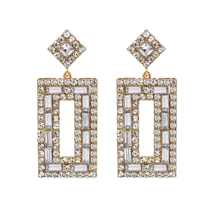 Wholesale alloy diamond earrings JDC-ES-MY157 Earrings 曼茵 white Wholesale Jewelry JoyasDeChina Joyas De China
