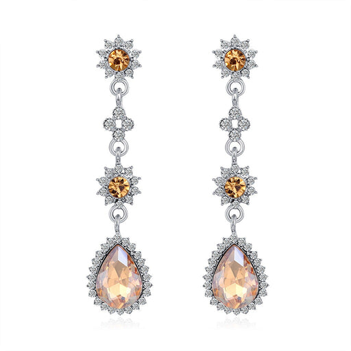 Wholesale alloy diamond-encrusted water drop earrings JDC-ES-GSDB038 Earrings 丹比华比 Wholesale Jewelry JoyasDeChina Joyas De China