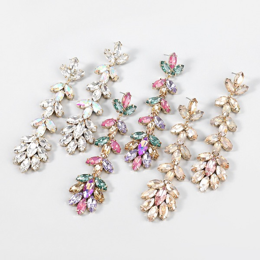 Wholesale alloy diamond flower earrings JDC-ES-JL606colored rhinestones Earrings JoyasDeChina Wholesale Jewelry JoyasDeChina Joyas De China