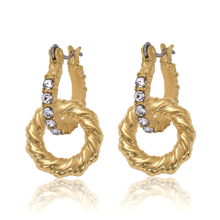 Wholesale alloy diamond geometric earrings JDC-ES-JQ155 Earrings JoyasDeChina gold Wholesale Jewelry JoyasDeChina Joyas De China
