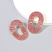 Wholesale alloy diamond geometric pink earrings JDC-ES-JL642 Earrings JoyasDeChina Wholesale Jewelry JoyasDeChina Joyas De China