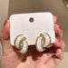 Wholesale alloy diamond gold earrings JDC-ES-BY048 Earrings 宝钰 Wholesale Jewelry JoyasDeChina Joyas De China