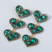 Wholesale alloy diamond heart-shaped multi-earring earrings JDC-ES-JL017 Earrings JoyasDeChina green Wholesale Jewelry JoyasDeChina Joyas De China