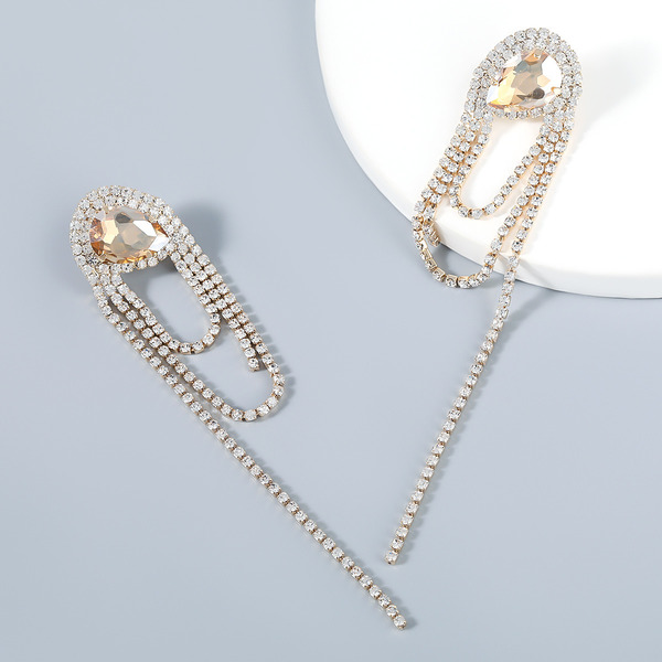 Wholesale alloy diamond inlaid drop shaped Tassel Earrings JDC-ES-JL517 Earrings JoyasDeChina Wholesale Jewelry JoyasDeChina Joyas De China