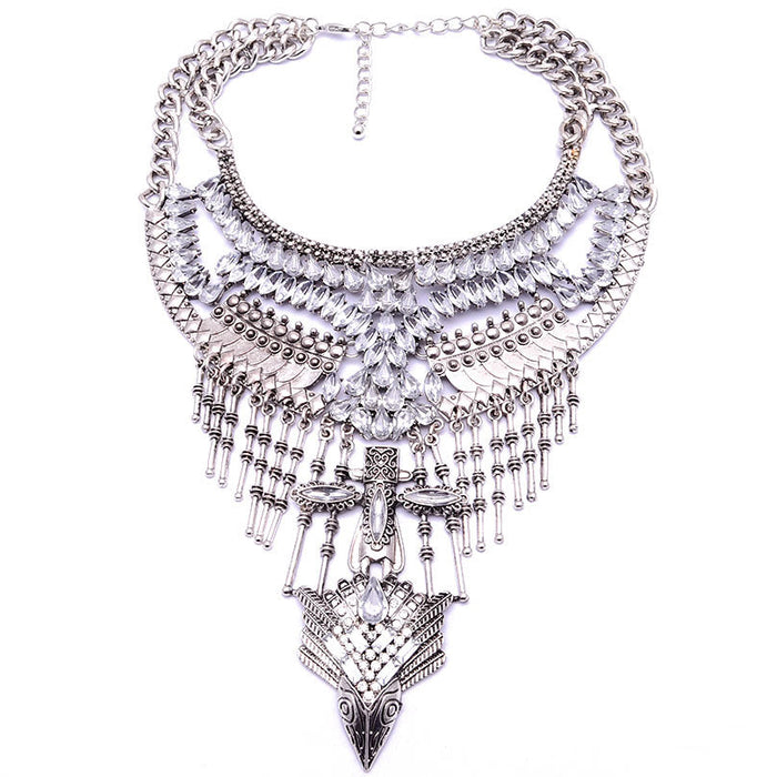 Wholesale Alloy diamond necklace JDC-NE-JQ138 NECKLACE 佳琪 silver Wholesale Jewelry JoyasDeChina Joyas De China