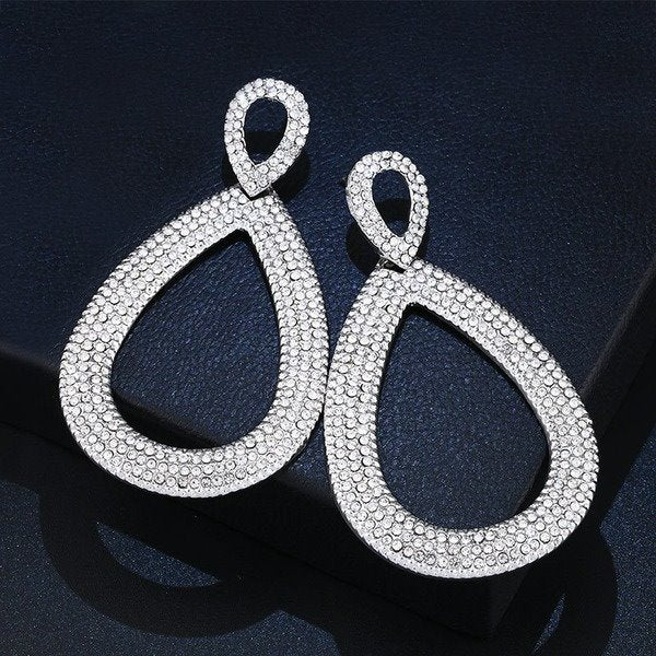 Wholesale alloy Diamond Silver Earrings JDC-ES-AS085 Earrings 翱?N Wholesale Jewelry JoyasDeChina Joyas De China