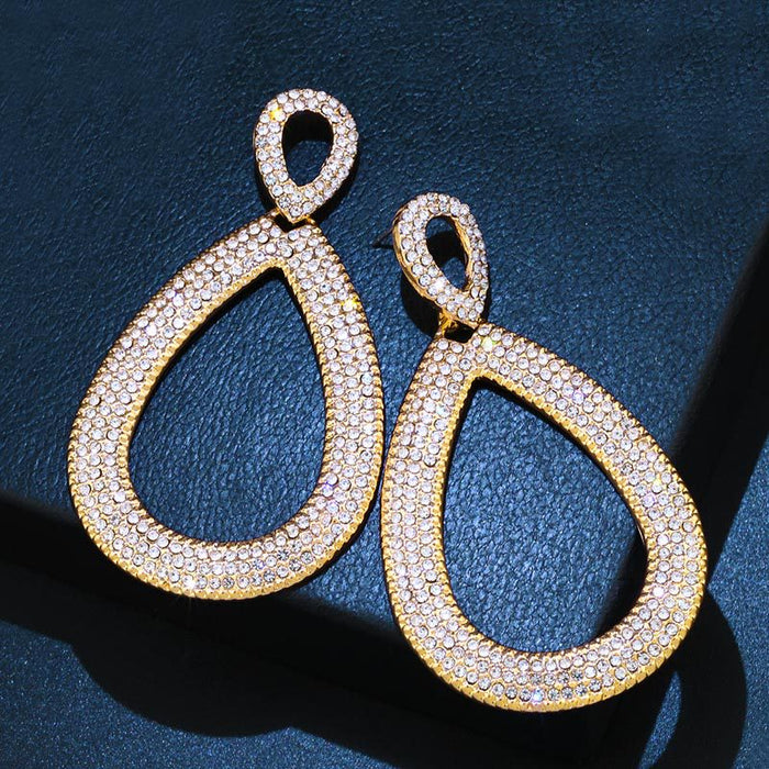 Wholesale alloy Diamond Silver Earrings JDC-ES-AS085 Earrings 翱?N golden Wholesale Jewelry JoyasDeChina Joyas De China