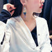 Wholesale alloy Diamond Silver Earrings JDC-ES-BY-103 Earrings 宝钰 Full drill tassel Wholesale Jewelry JoyasDeChina Joyas De China
