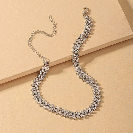 Wholesale alloy Diamond Silver Necklaces JDC-NE-YWJQ013 Necklaces 砱拫儕? Wholesale Jewelry JoyasDeChina Joyas De China