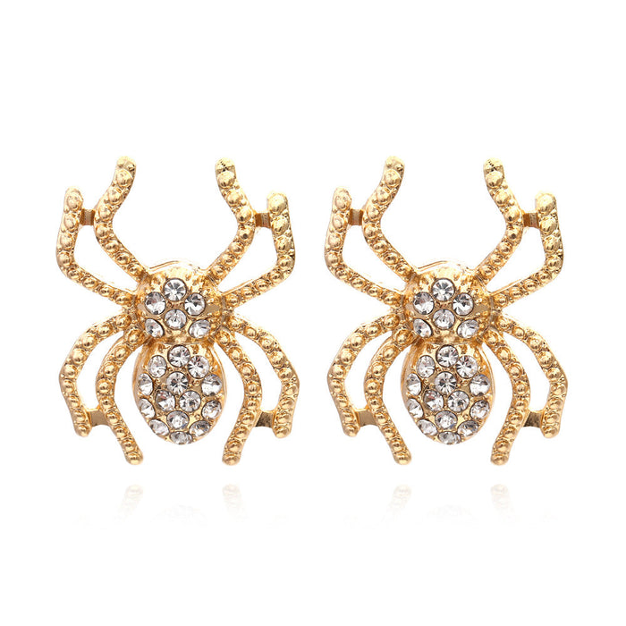 Wholesale alloy diamond spider earrings JDC-ES-MY190 Earrings 曼茵 Golden Wholesale Jewelry JoyasDeChina Joyas De China