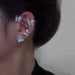 Wholesale alloy diamond-studded butterfly ear clips JDC-ES-XuF001 Piercings 旭帆 Left ear silver Wholesale Jewelry JoyasDeChina Joyas De China