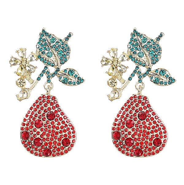 Wholesale Alloy diamond-studded fruit style earrings JDC-ES-JL718 Earrings 氿乐 Wholesale Jewelry JoyasDeChina Joyas De China