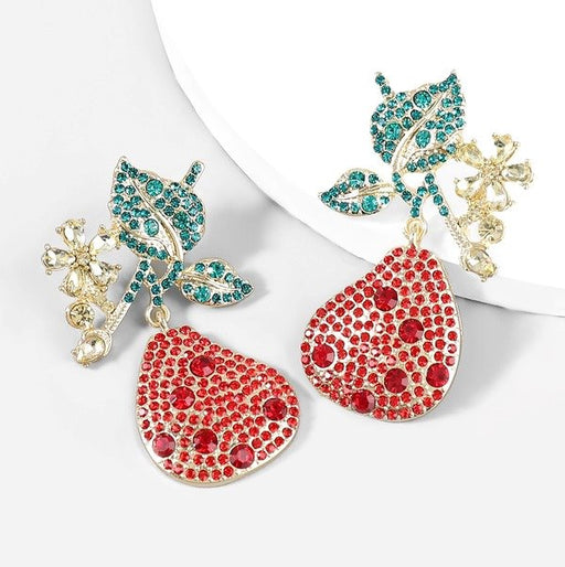 Wholesale Alloy diamond-studded fruit style earrings JDC-ES-JL718 Earrings 氿乐 Wholesale Jewelry JoyasDeChina Joyas De China