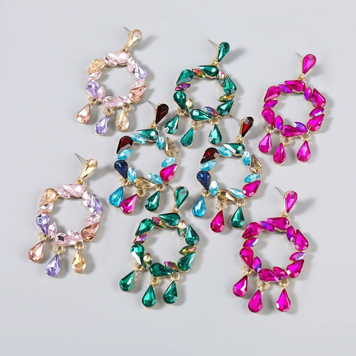 Wholesale alloy diamond-studded geometric colored earrings JDC-ES-JL641colored rhinestones Earrings JoyasDeChina Wholesale Jewelry JoyasDeChina Joyas De China