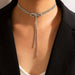 Wholesale alloy diamond-studded long tassel bow necklace JDC-NE-C231 NECKLACE 咏歌 Wholesale Jewelry JoyasDeChina Joyas De China