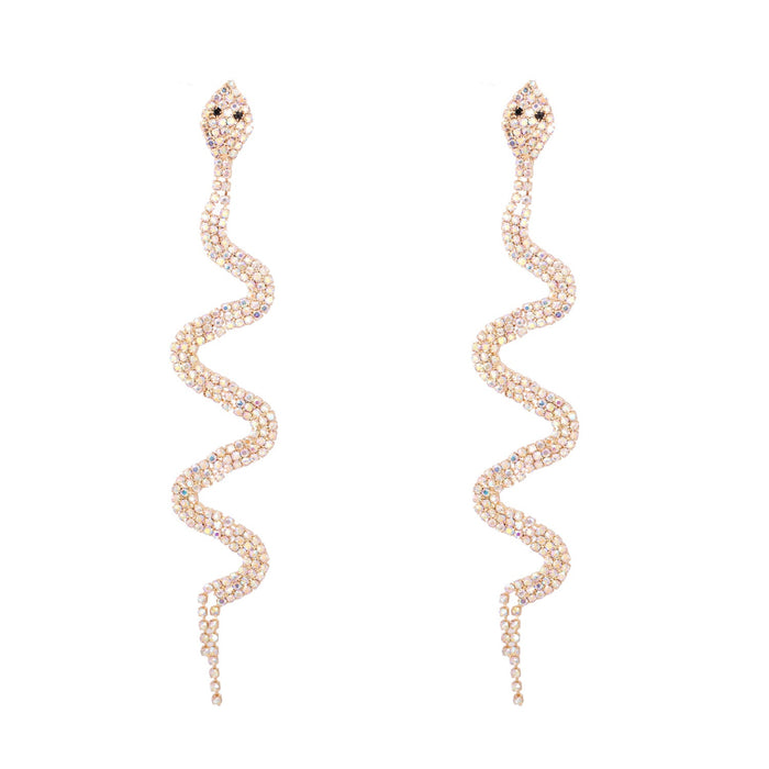 Wholesale alloy diamond-studded snake earrings JDC-ES-JJ336 Earrings 聚嘉 AB color Wholesale Jewelry JoyasDeChina Joyas De China