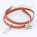 Bulk Jewelry Wholesale alloy disc leather wrapped double bracelet JDC-BT-wy095 Wholesale factory from China YIWU China