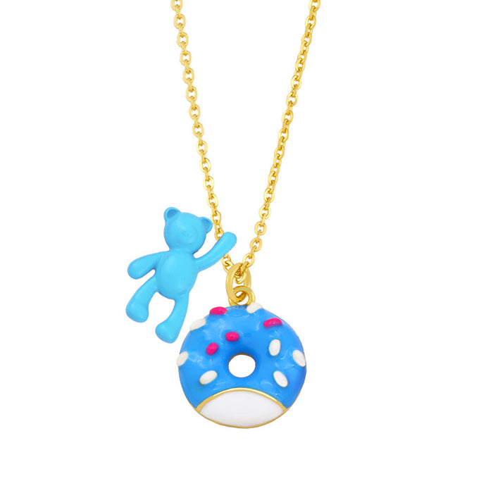 Wholesale alloy donut necklace JDC-NE-AS386 NECKLACE 翱昇 blue Wholesale Jewelry JoyasDeChina Joyas De China