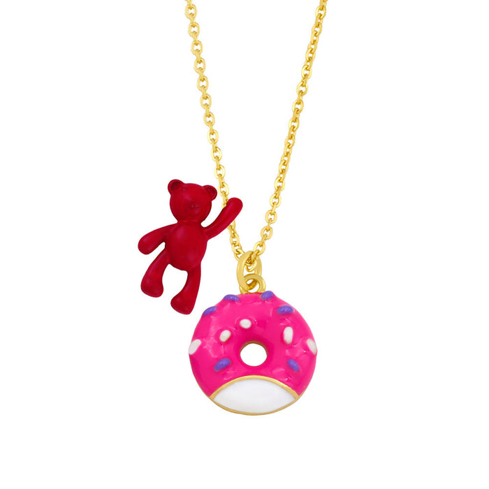 Wholesale alloy donut necklace JDC-NE-AS386 NECKLACE 翱昇 red Wholesale Jewelry JoyasDeChina Joyas De China