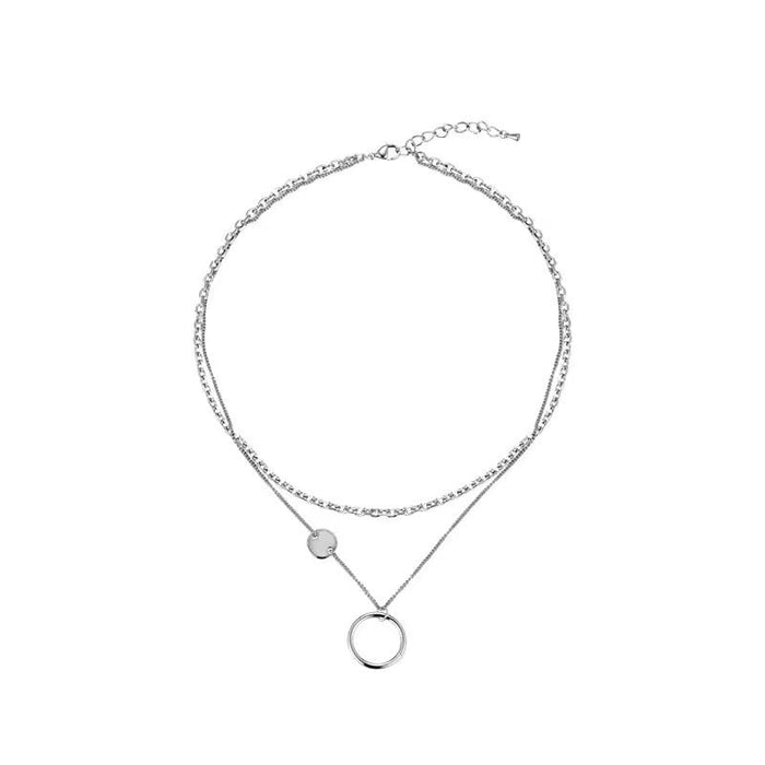 Wholesale alloy double circle necklaces JDC-NE-A098 Necklaces 妙雅 Wholesale Jewelry JoyasDeChina Joyas De China