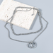 Wholesale alloy double layer round pendant necklaces JDC-NE-JL130 necklaces JoyasDeChina Wholesale Jewelry JoyasDeChina Joyas De China
