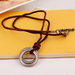 Bulk Jewelry Wholesale alloy double ring leather necklaces JDC-MNE-PK033 Wholesale factory from China YIWU China