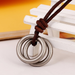 Bulk Jewelry Wholesale alloy double ring leather necklaces JDC-MNE-PK033 Wholesale factory from China YIWU China