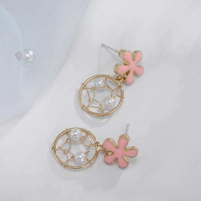 Wholesale alloy dream catcher Earrings JDC-ES-GSLSY053 Earrings JoyasDeChina Pink earring Wholesale Jewelry JoyasDeChina Joyas De China